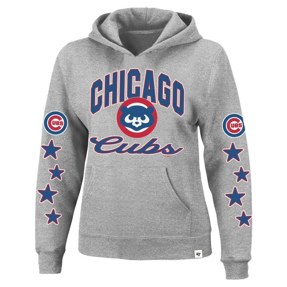 Chicago Cubs '47 Women's Plus Size Starry Eye Hoodie - Heather Gray Hoodies