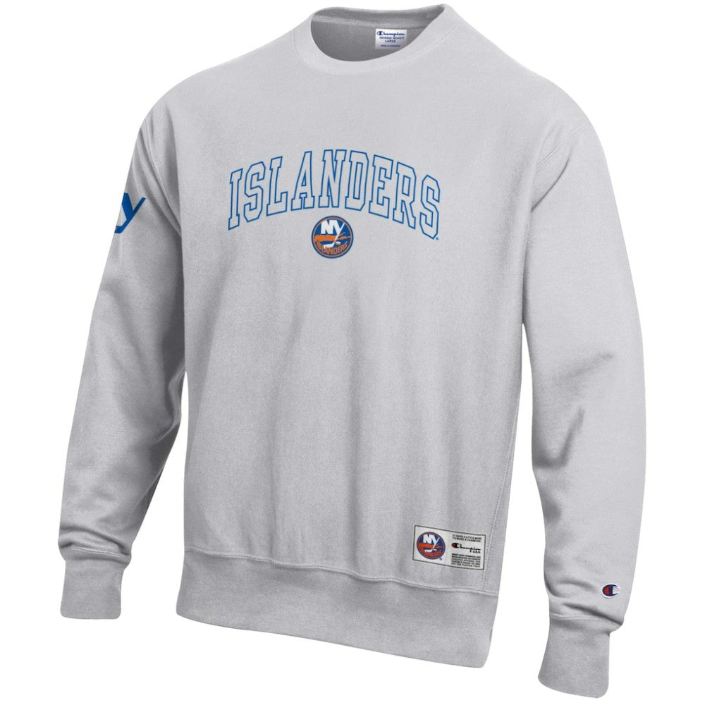 New York Islanders Champion Reverse Weave Fleece Sweatshirt - Gray | US 203391354