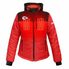 Kansas City Chiefs ActionHeat Women's 5V Battery Heated Insulated Puffer Full-Zip Jacket - Red/Black Jackets