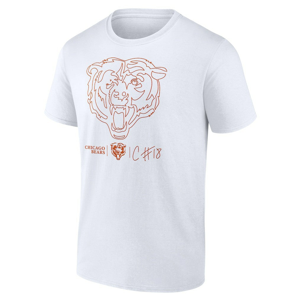 Caleb Williams Chicago Bears Outline Player T-Shirt - White T-shirts