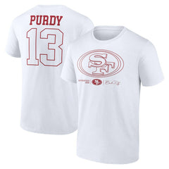 Brock Purdy San Francisco 49ers Outline Player T-Shirt - White T-shirts
