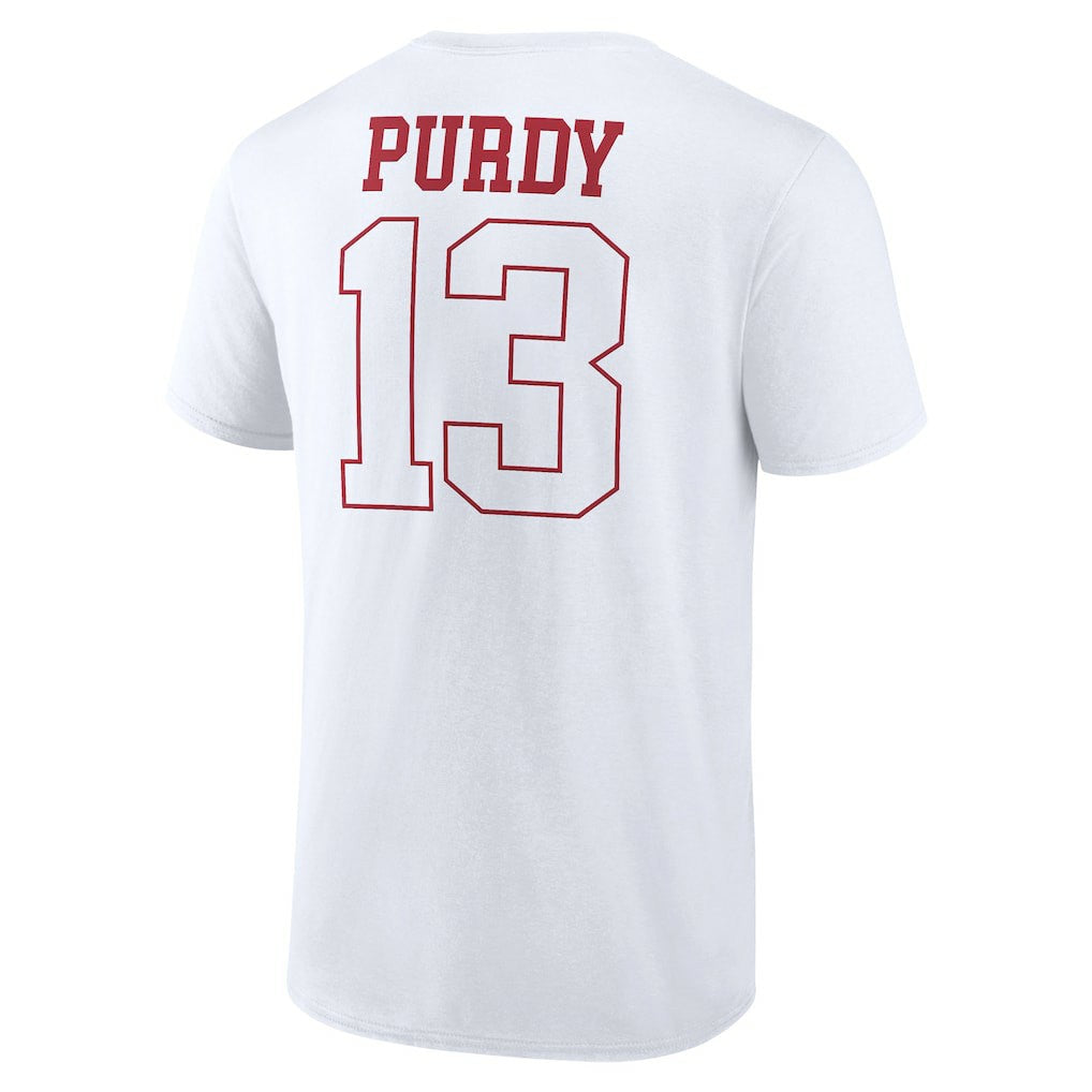 Brock Purdy San Francisco 49ers Outline Player T-Shirt - White T-shirts