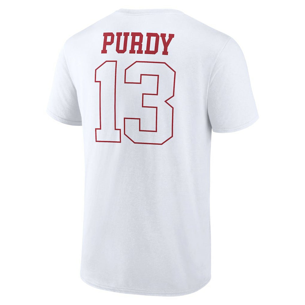 Brock Purdy San Francisco 49ers Outline Player T-Shirt - White T-shirts