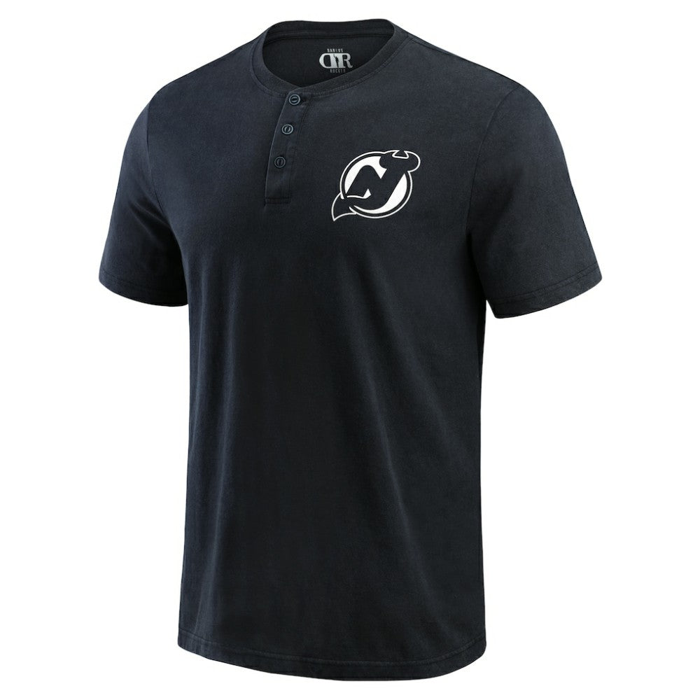 New Jersey Devils Darius Rucker Collection by Fanatics Fanatics Fest Washed Henley T-Shirt - Black | US 203392661