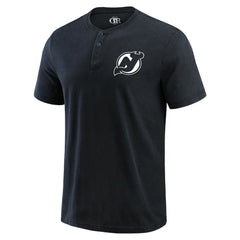 New Jersey Devils Darius Rucker Collection by Fanatics Fanatics Fest Washed Henley T-Shirt - Black | US 203392661