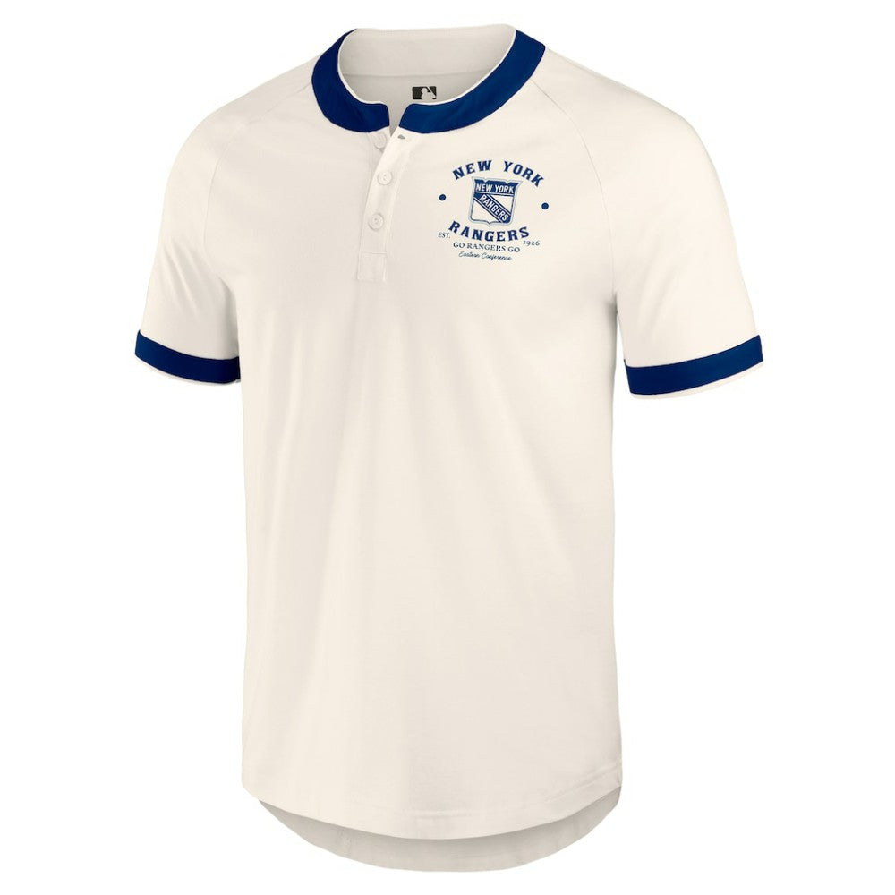 New York Rangers Darius Rucker Collection by Fanatics Fanatics Fest Henley Raglan T-Shirt - Cream | US 203392663