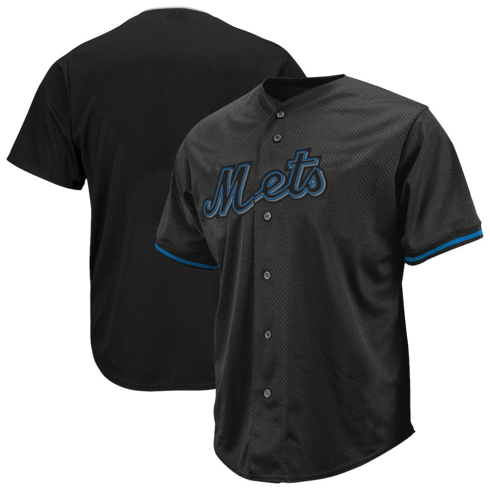 New York Mets Profile Big & Tall Pop Fashion Jersey - Black Jerseys