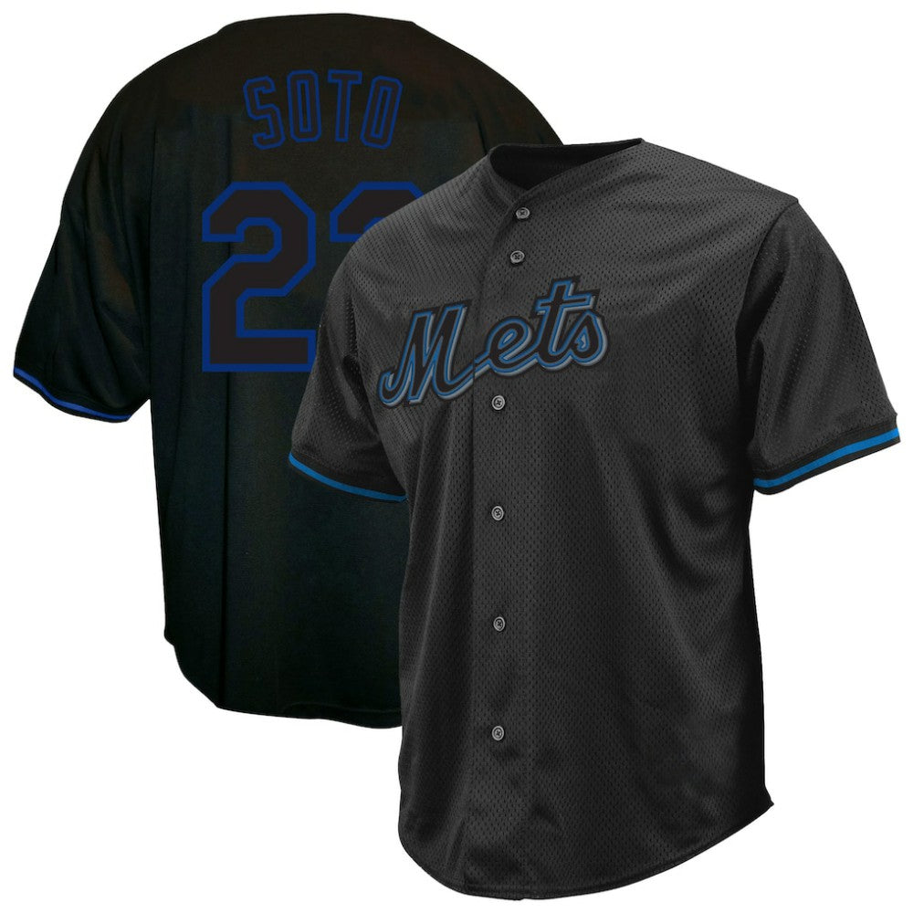 Juan Soto New York Mets Profile Big & Tall Pop Fashion Jersey - Black Jerseys