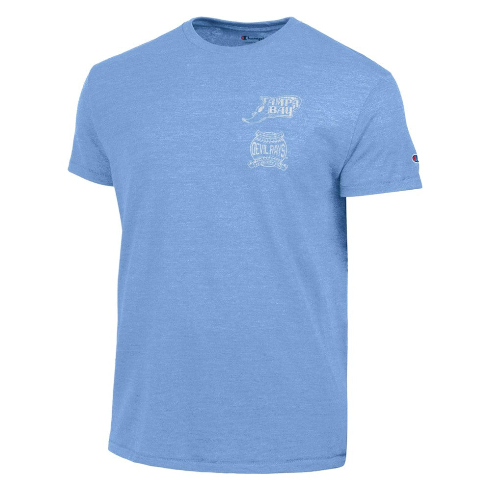 Tampa Bay Rays Champion Vintage 3-Hit Tri-Blend T-Shirt - Light Blue T-shirts