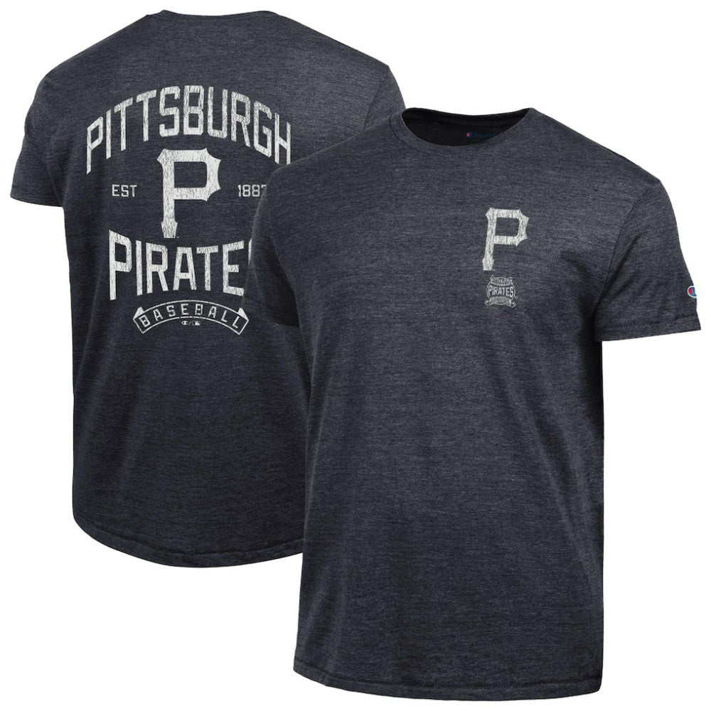 Pittsburgh Pirates Champion Vintage 3-Hit Tri-Blend T-Shirt - Black T-shirts