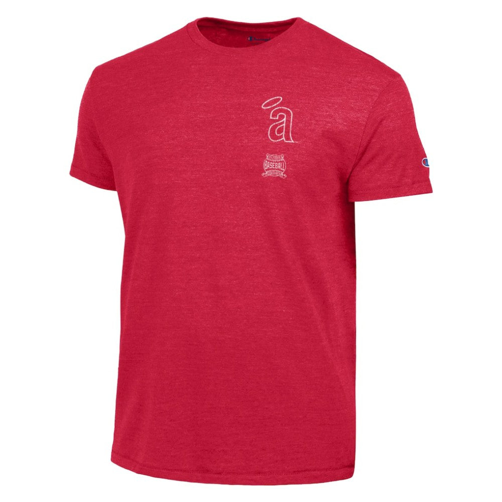 Los Angeles Angels Champion Vintage 3-Hit Tri-Blend T-Shirt - Red T-shirts