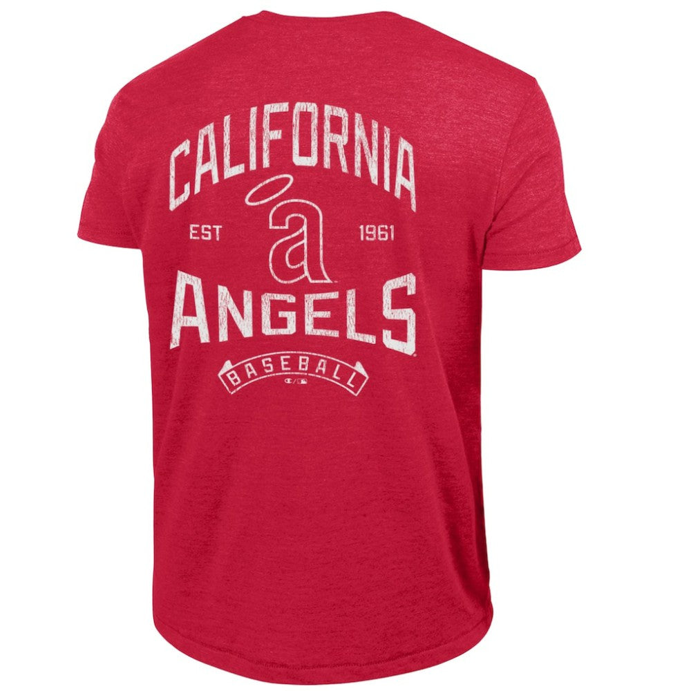 Los Angeles Angels Champion Vintage 3-Hit Tri-Blend T-Shirt - Red T-shirts