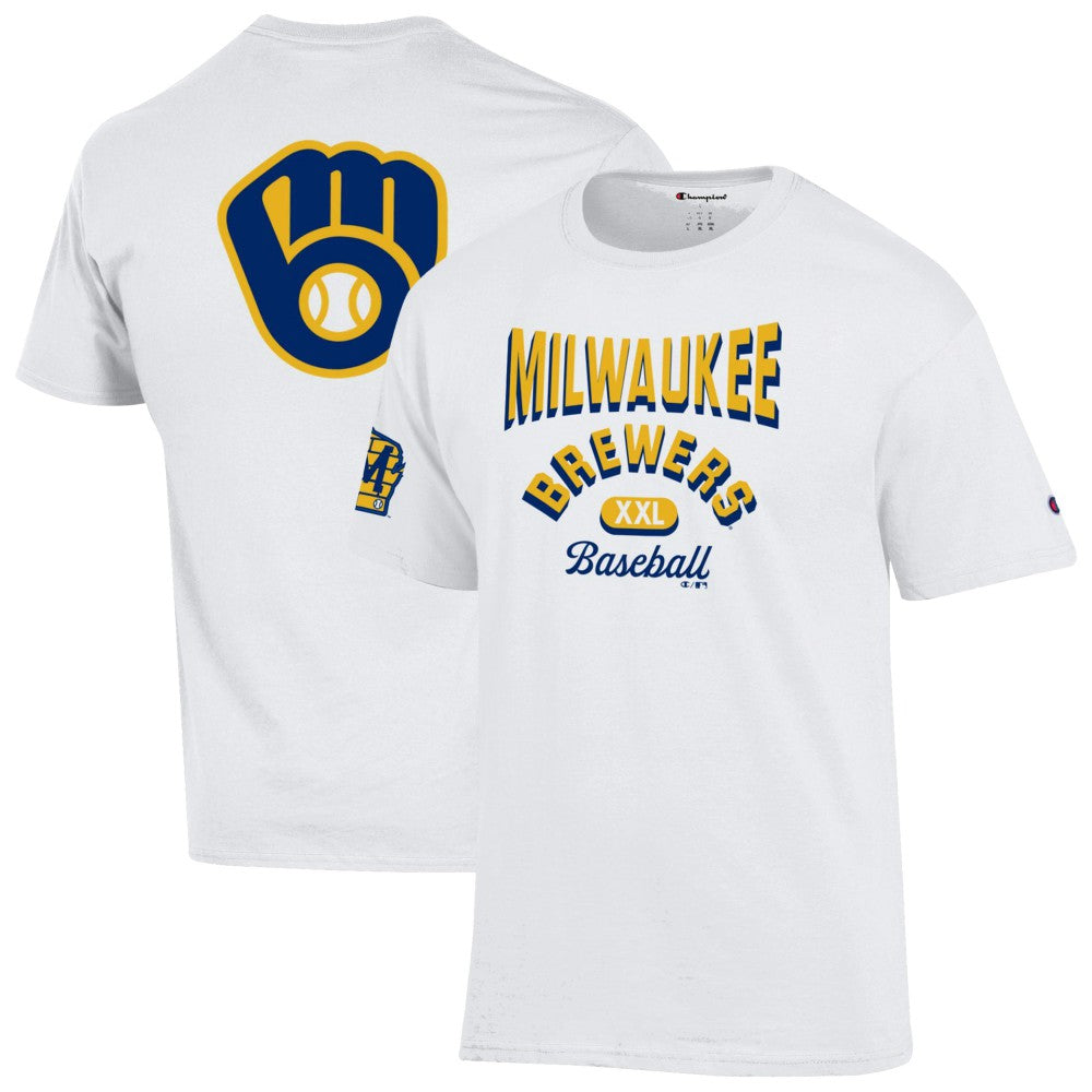 Milwaukee Brewers Champion 3-Hit Jersey T-Shirt - White Jerseys