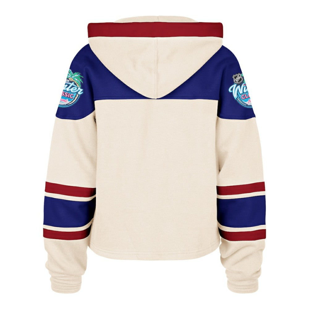New York Rangers '47 Women's 2026 NHL Winter Classic Cropped Superior Lacer Hoodie - Cream | US 203393344