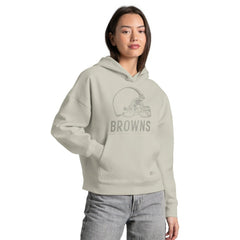 Cleveland Browns Starter Women's Rhinestone Relaxed Hoodie - Khaki Hoodies