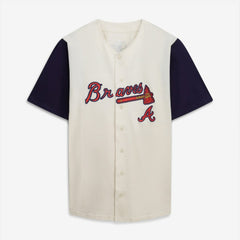 Atlanta Braves Profile Big & Tall Two-Color Fashion Jersey - Cream/Navy Jerseys