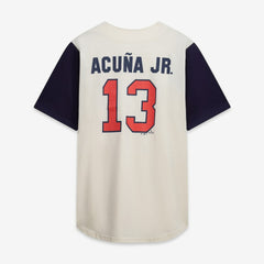 Atlanta Braves Profile Big & Tall Two-Color Fashion Jersey - Cream/Navy Jerseys