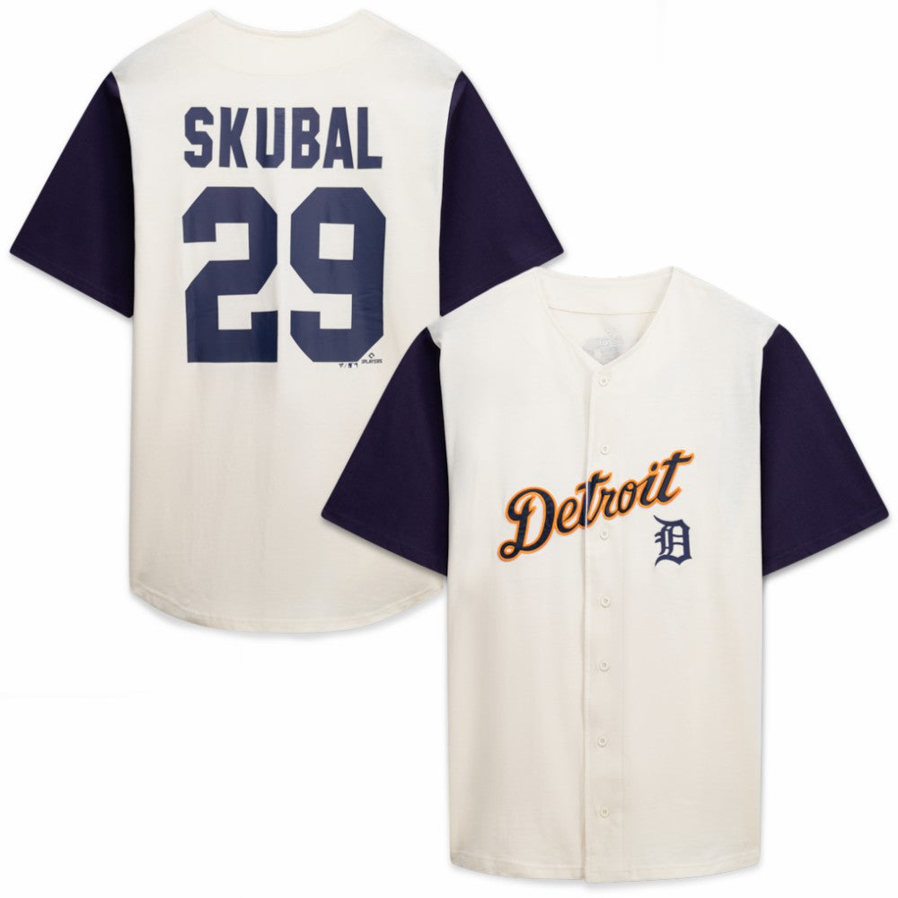 Detroit Tigers Profile Big & Tall Two-Color Fashion Jersey - Cream/Navy Jerseys