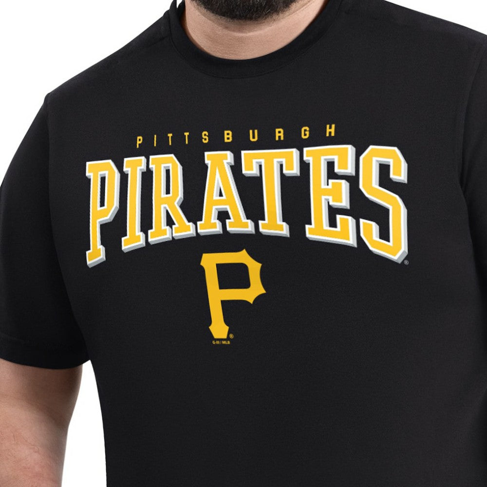 Pittsburgh Pirates G-III Sports by Carl Banks Adaptive Classic Team Spirit T-Shirt - Black T-shirts