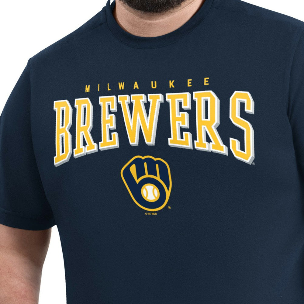 Milwaukee Brewers G-III Sports by Carl Banks Adaptive Classic Team Spirit T-Shirt - Navy T-shirts