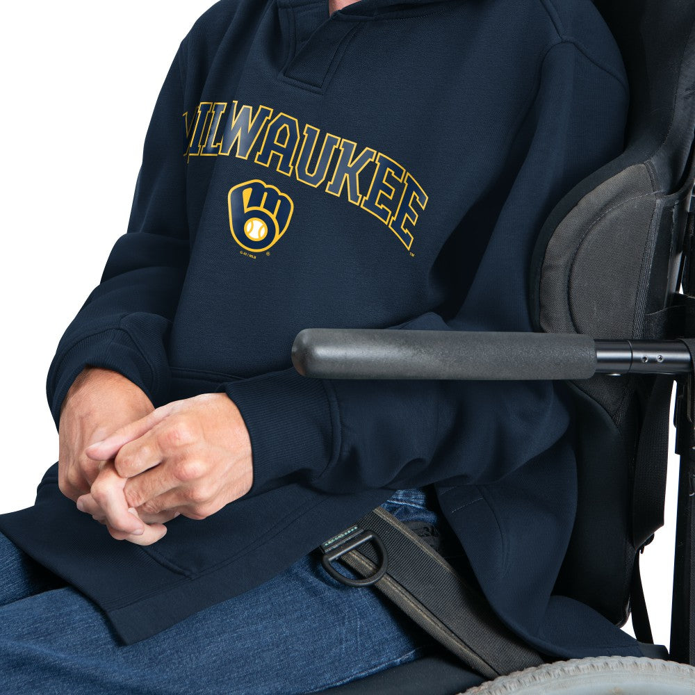 Milwaukee Brewers G-III Sports by Carl Banks Adaptive Lockup Fleece Hoodie - Navy Hoodies