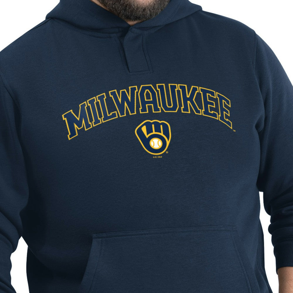 Milwaukee Brewers G-III Sports by Carl Banks Adaptive Lockup Fleece Hoodie - Navy Hoodies