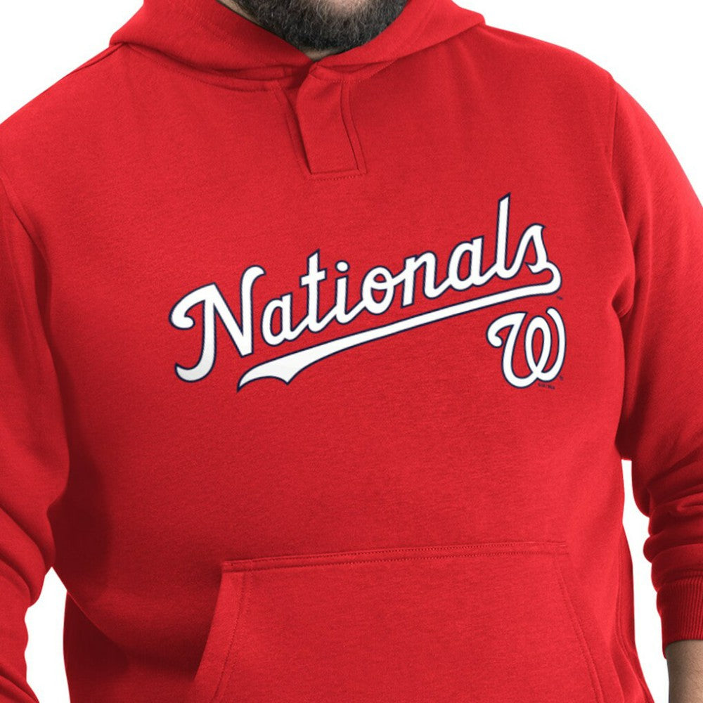 Washington Nationals G-III Sports by Carl Banks Adaptive Lockup Fleece Hoodie - Red Hoodies