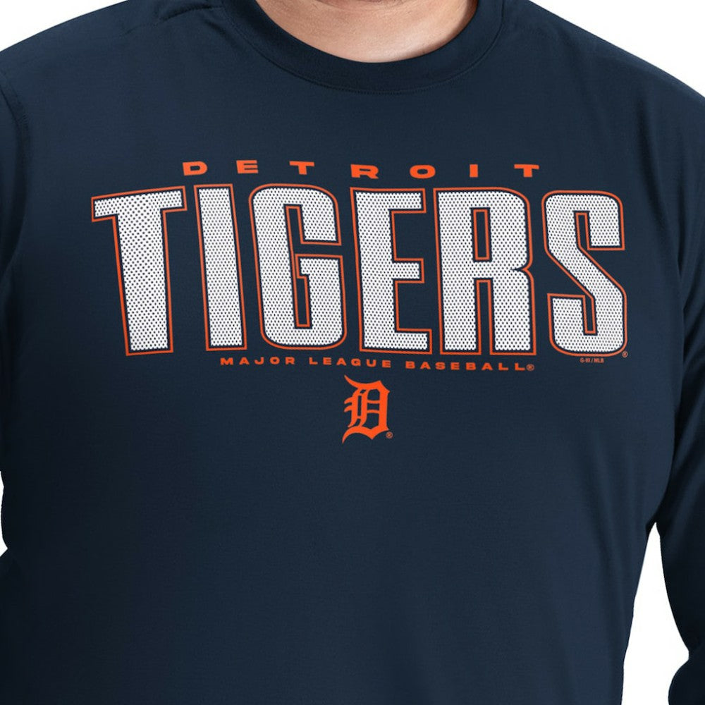 Detroit Tigers G-III Sports by Carl Banks Adaptive Long Sleeve T-Shirt - Navy T-shirts