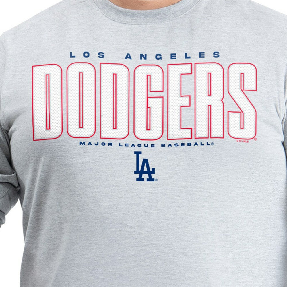 Los Angeles Dodgers G-III Sports by Carl Banks Adaptive Long Sleeve T-Shirt - Gray T-shirts