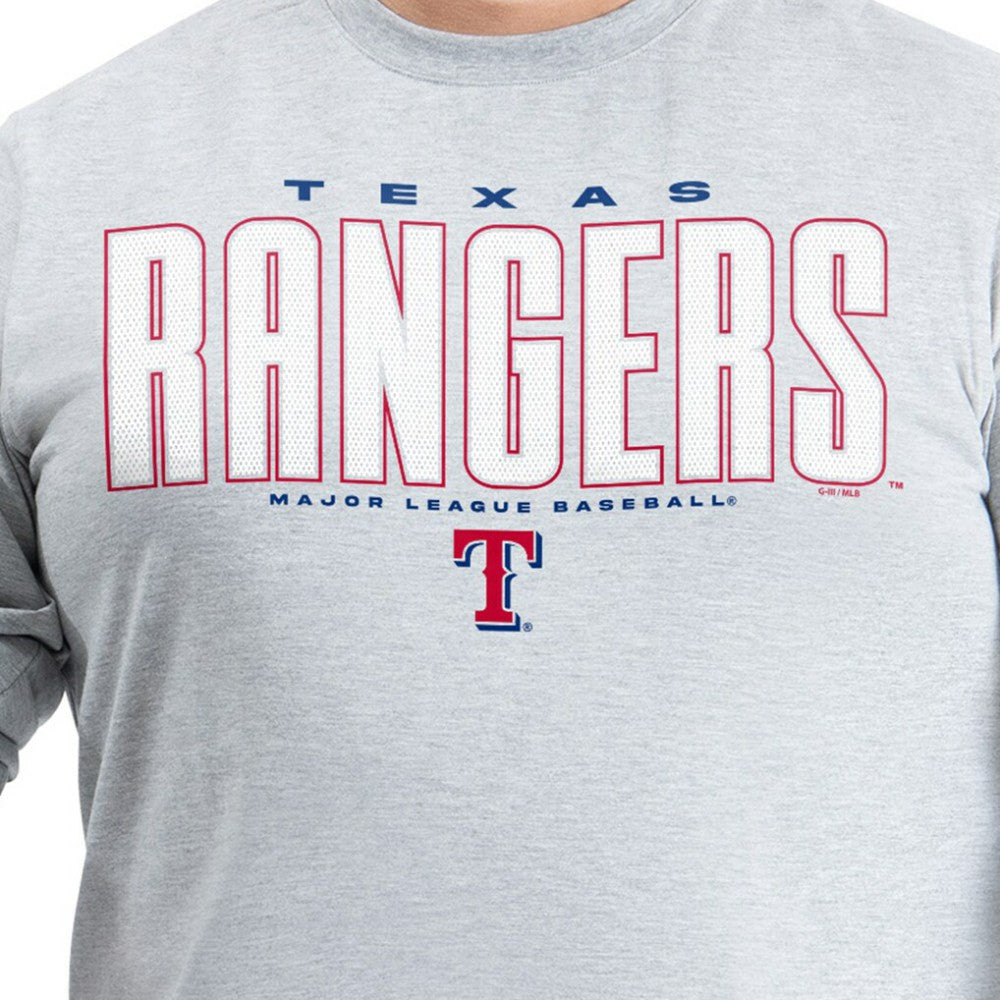 Texas Rangers G-III Sports by Carl Banks Adaptive Long Sleeve T-Shirt - Gray T-shirts