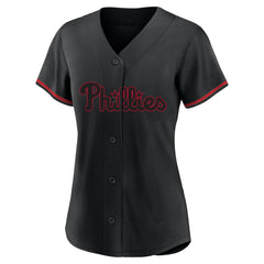 Bryce Harper Philadelphia Phillies Profile Women's Plus Size Player Name & Number Fashion Jersey - Black Jerseys