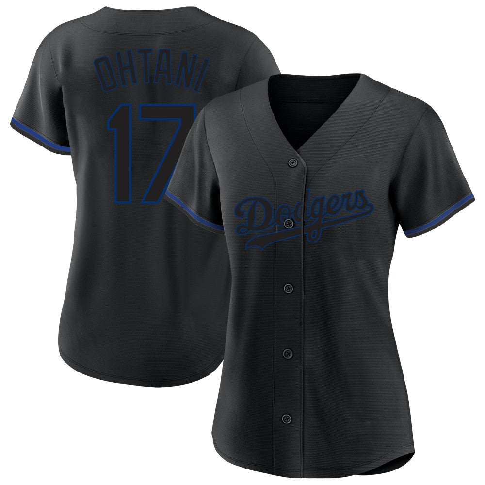 Shohei Ohtani Los Angeles Dodgers Profile Women's Plus Size Player Name & Number Fashion Jersey - Black Jerseys