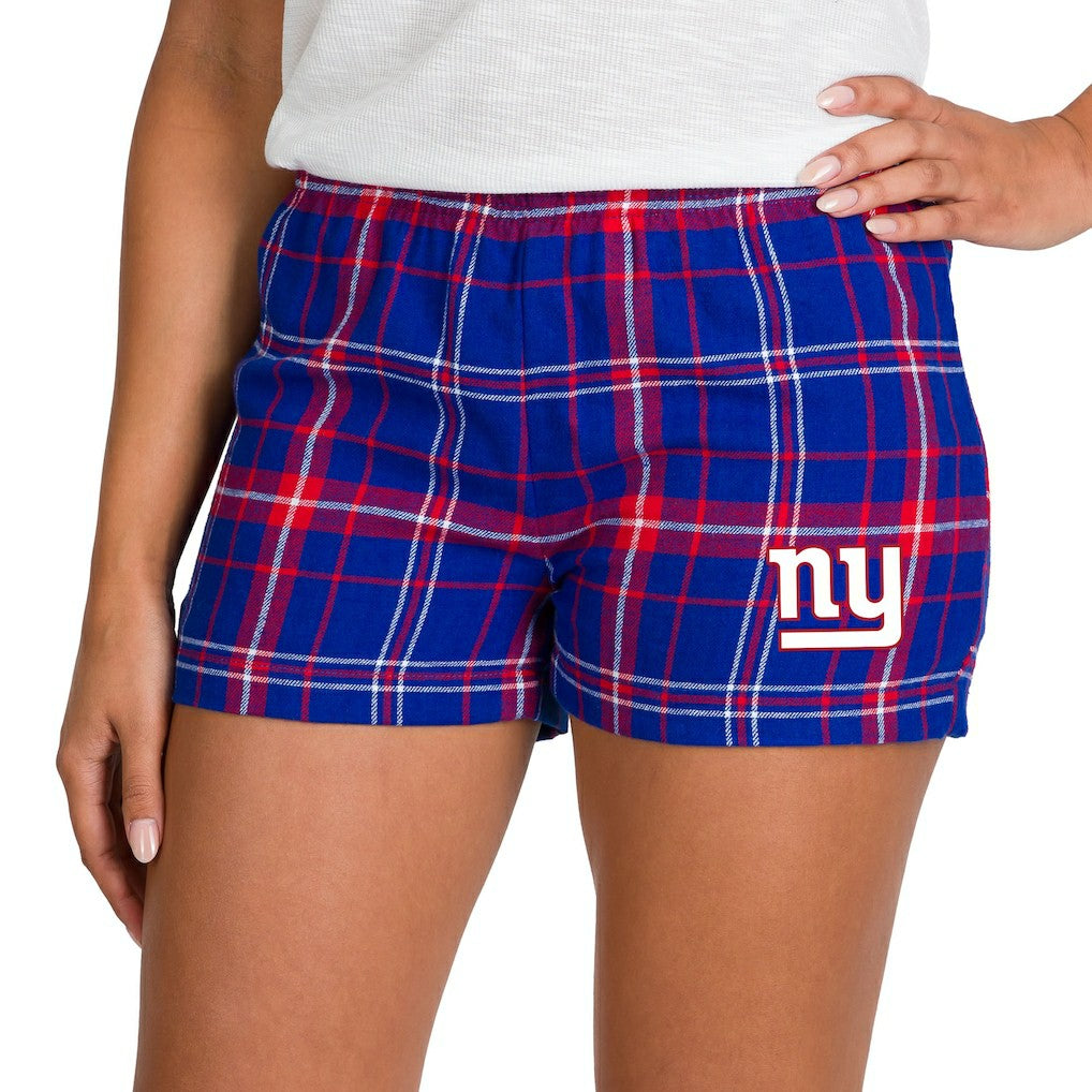 New York Giants Concepts Sport Women's Ultimate Flannel Shorts - Royal/Red Shorts