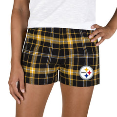 Pittsburgh Steelers Concepts Sport Women's Ultimate Flannel Shorts - Black/Gold Shorts