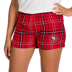 San Francisco 49ers Concepts Sport Women's Ultimate Flannel Shorts - Scarlet/Black Shorts