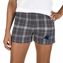 Carolina Panthers Concepts Sport Women's Ultimate Flannel Shorts - Charcoal/Gray Shorts