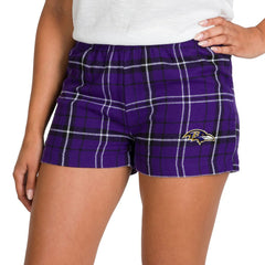 Baltimore Ravens Concepts Sport Women's Ultimate Flannel Shorts - Purple/Black Shorts