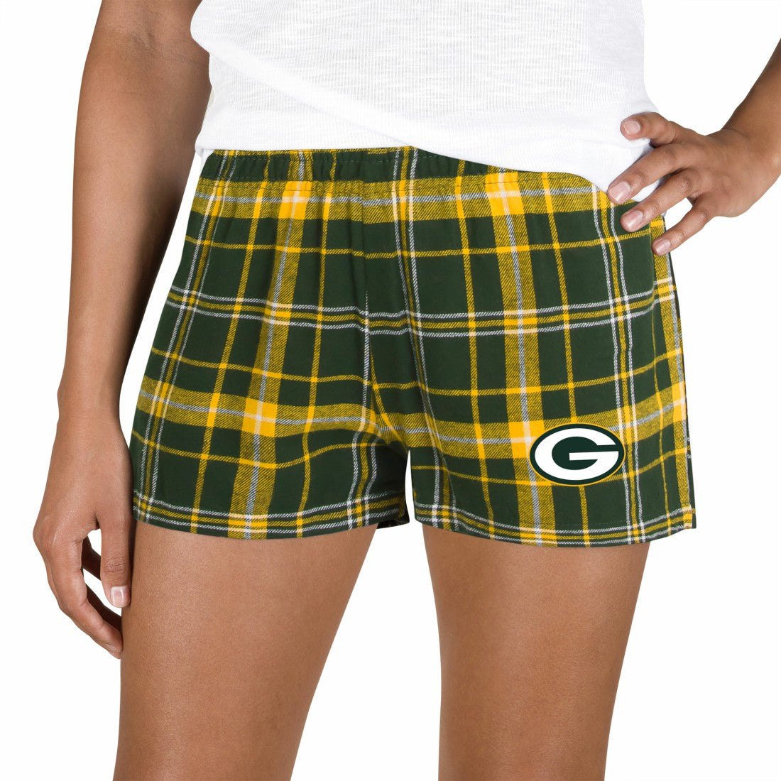 Green Bay Packers Concepts Sport Women's Ultimate Flannel Shorts - Green/Gold Shorts