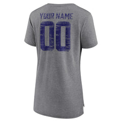Baltimore Ravens Women's Heritage Custom Name & Number Tri-Blend T-Shirt - Gray T-shirts