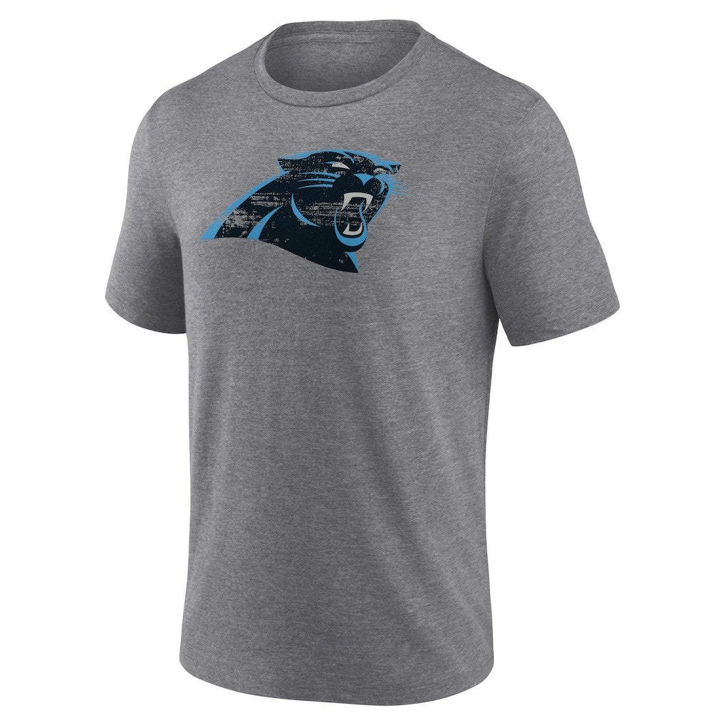 Carolina Panthers Heritage Custom Name & Number Tri-Blend T-Shirt - Gray T-shirts