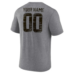 Cleveland Browns Heritage Custom Name & Number Tri-Blend T-Shirt - Gray T-shirts