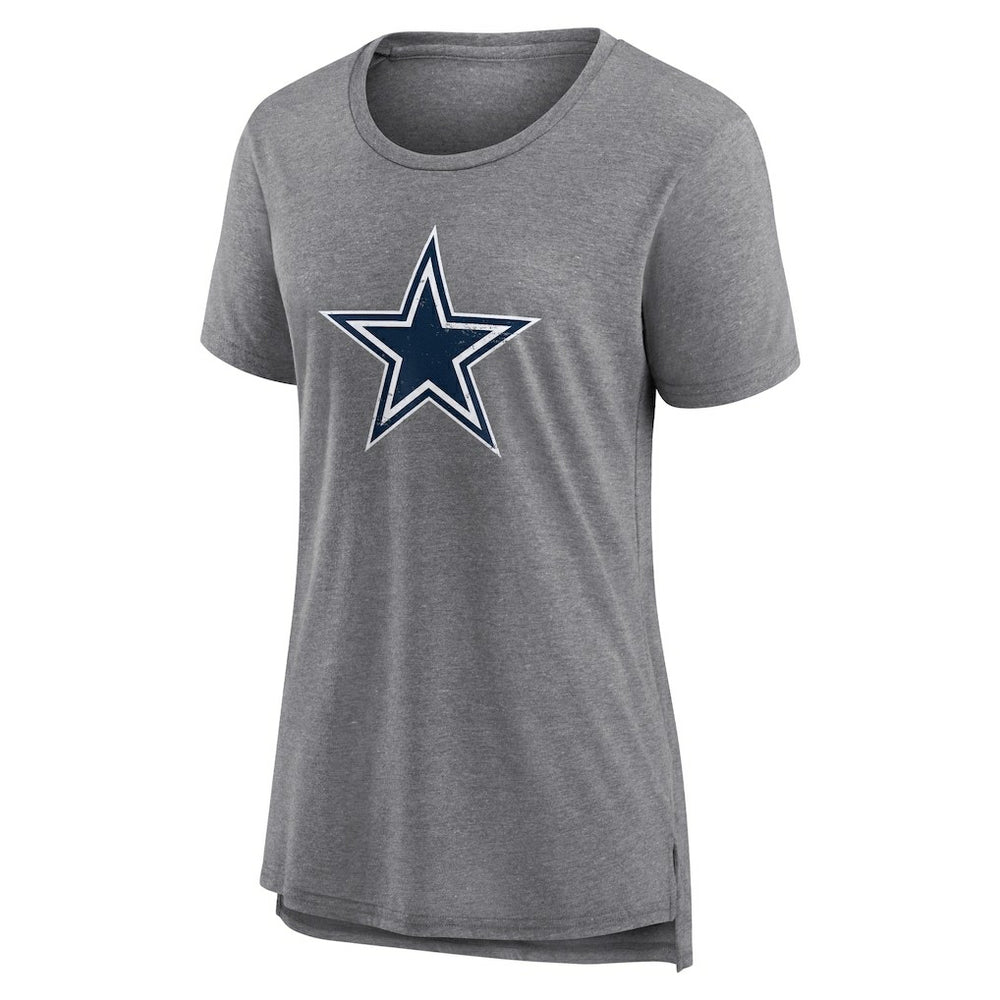 Dallas Cowboys Women's Heritage Custom Name & Number Tri-Blend T-Shirt - Gray T-shirts