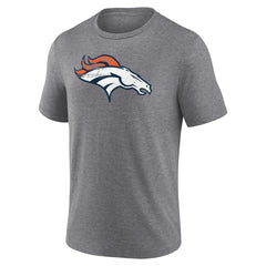 Denver Broncos Heritage Custom Name & Number Tri-Blend T-Shirt - Gray T-shirts