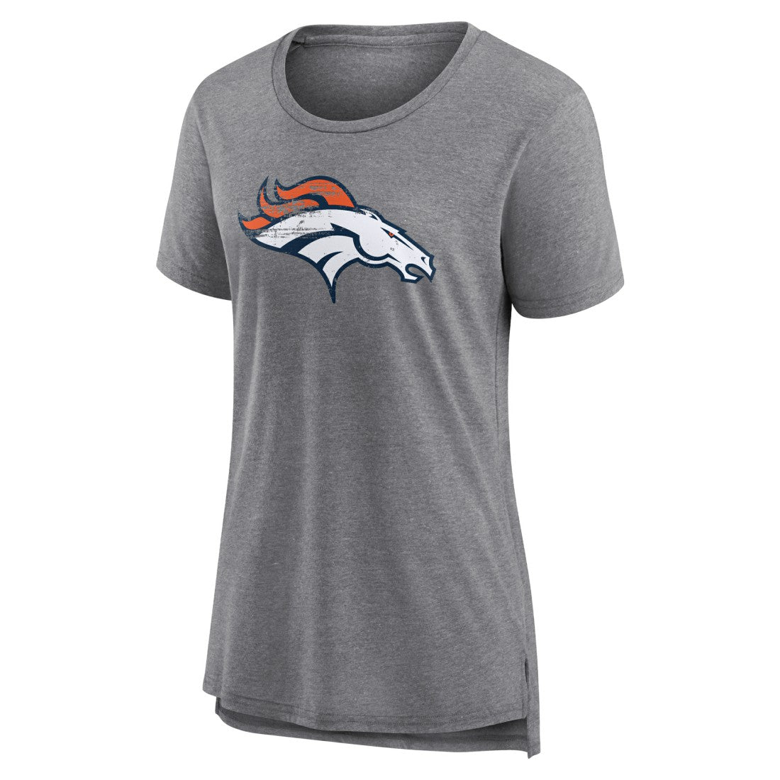 Denver Broncos Women's Heritage Custom Name & Number Tri-Blend T-Shirt - Gray T-shirts