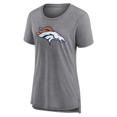 Denver Broncos Women's Heritage Custom Name & Number Tri-Blend T-Shirt - Gray T-shirts