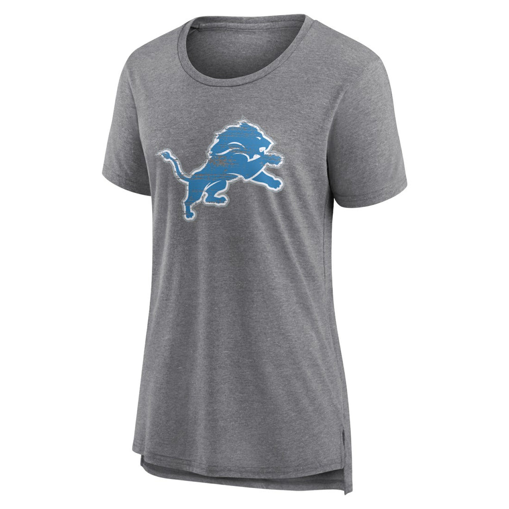 Detroit Lions Women's Heritage Custom Name & Number Tri-Blend T-Shirt - Gray T-shirts