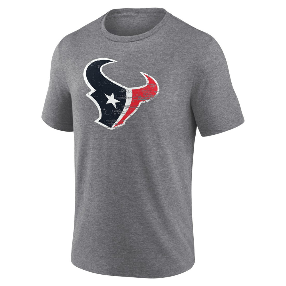 Houston Texans Heritage Custom Name & Number Tri-Blend T-Shirt - Gray T-shirts