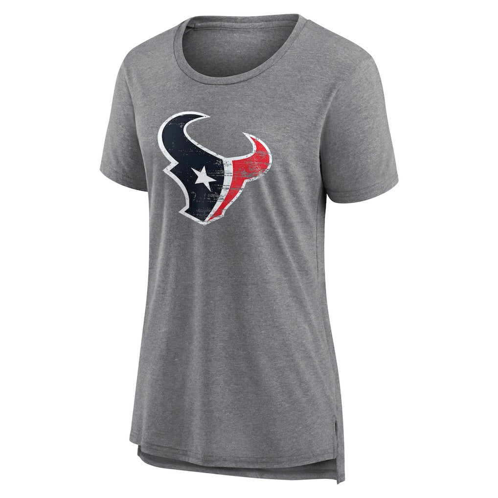 Houston Texans Women's Heritage Custom Name & Number Tri-Blend T-Shirt - Gray T-shirts