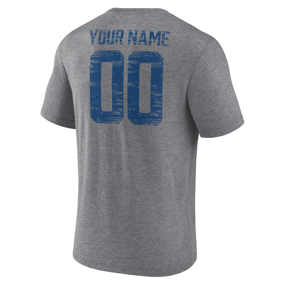Indianapolis Colts Heritage Custom Name & Number Tri-Blend T-Shirt - Gray T-shirts