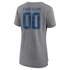 Indianapolis Colts Women's Heritage Custom Name & Number Tri-Blend T-Shirt - Gray T-shirts